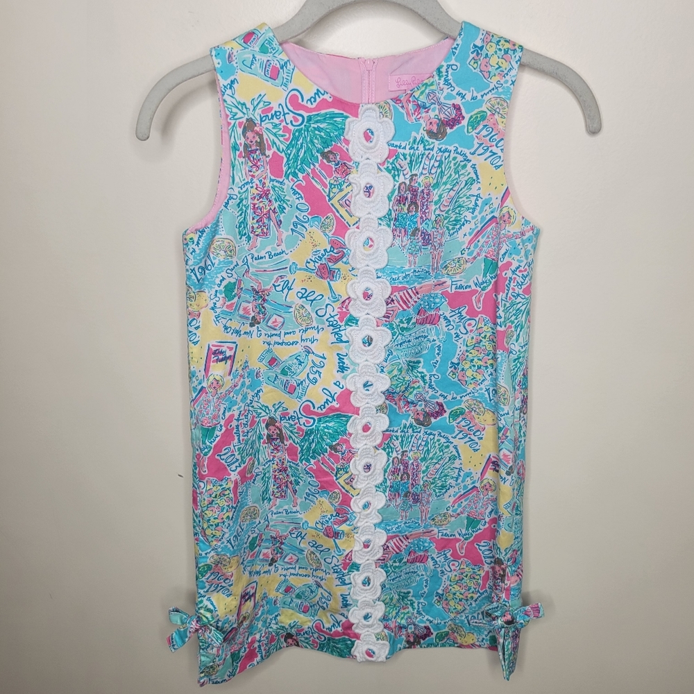 Lilly Pulitzer Shift Dress Girls 10 "In The Beginning" Print